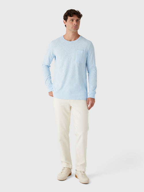 Criquet Men's Slub Cotton Pocket Long Sleeve T-Shirt - Saint Bernard
