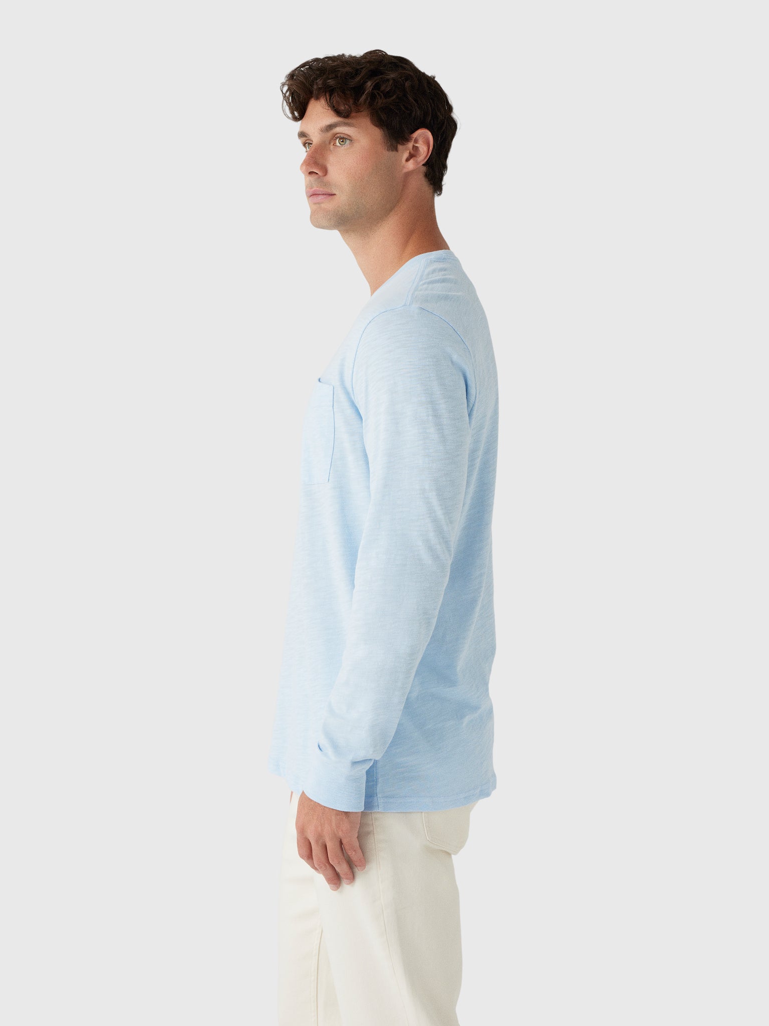 Criquet Men's Slub Cotton Pocket Long Sleeve T-Shirt - Saint Bernard