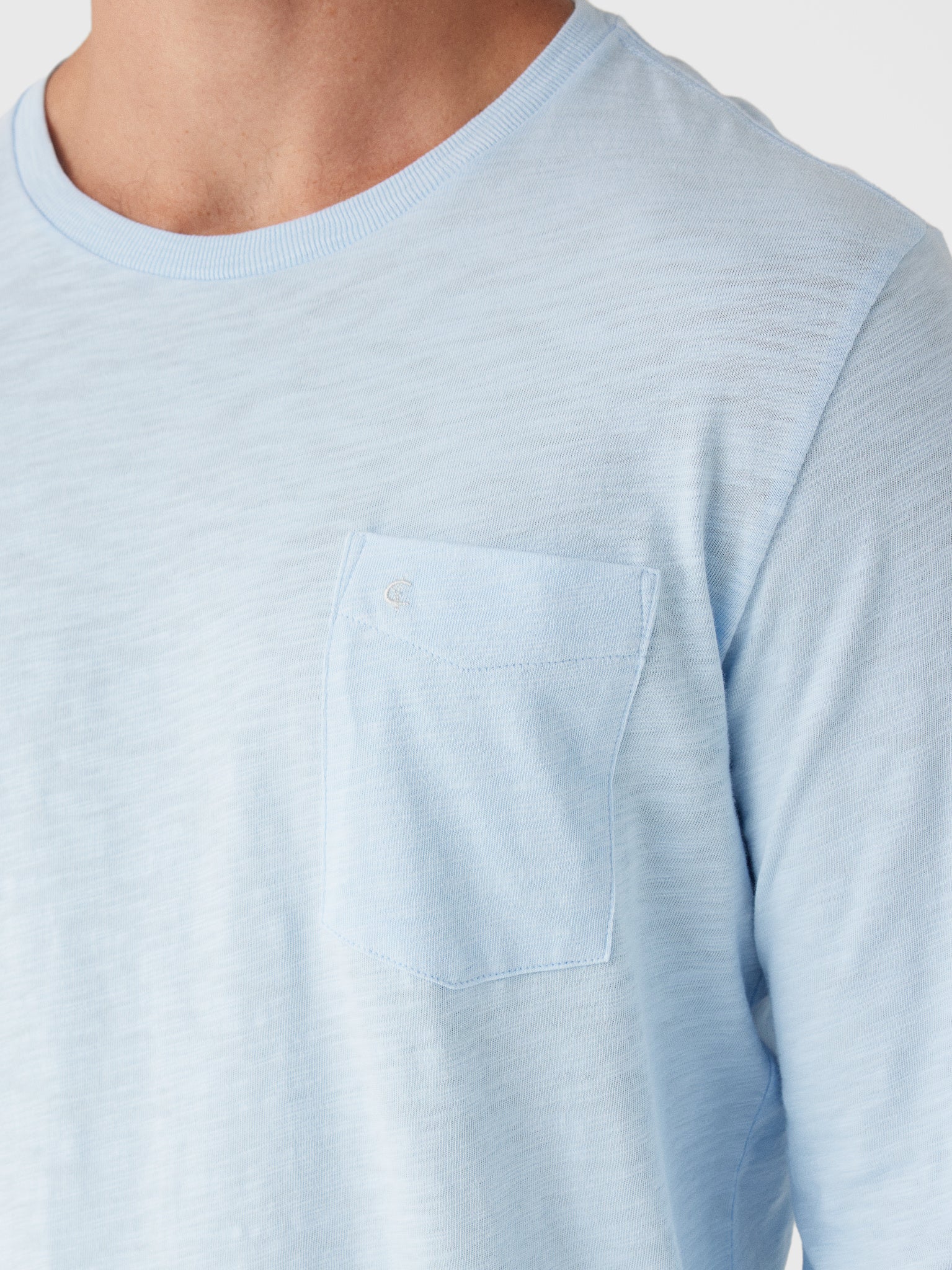 Criquet Men's Slub Cotton Pocket Long Sleeve T-Shirt - Saint Bernard