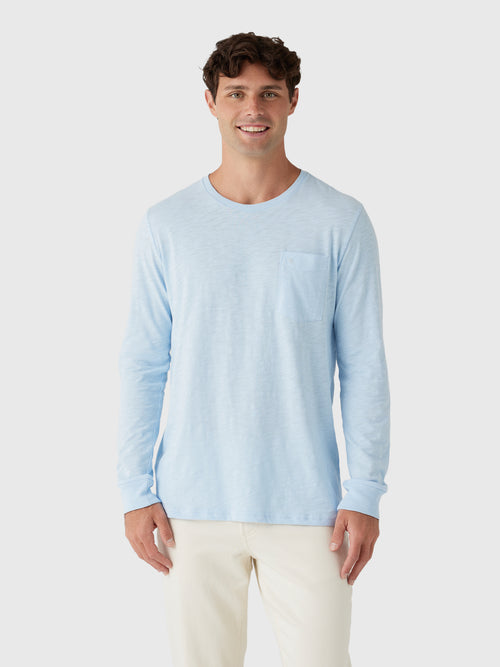 Criquet Men's Slub Cotton Pocket Long Sleeve T-Shirt