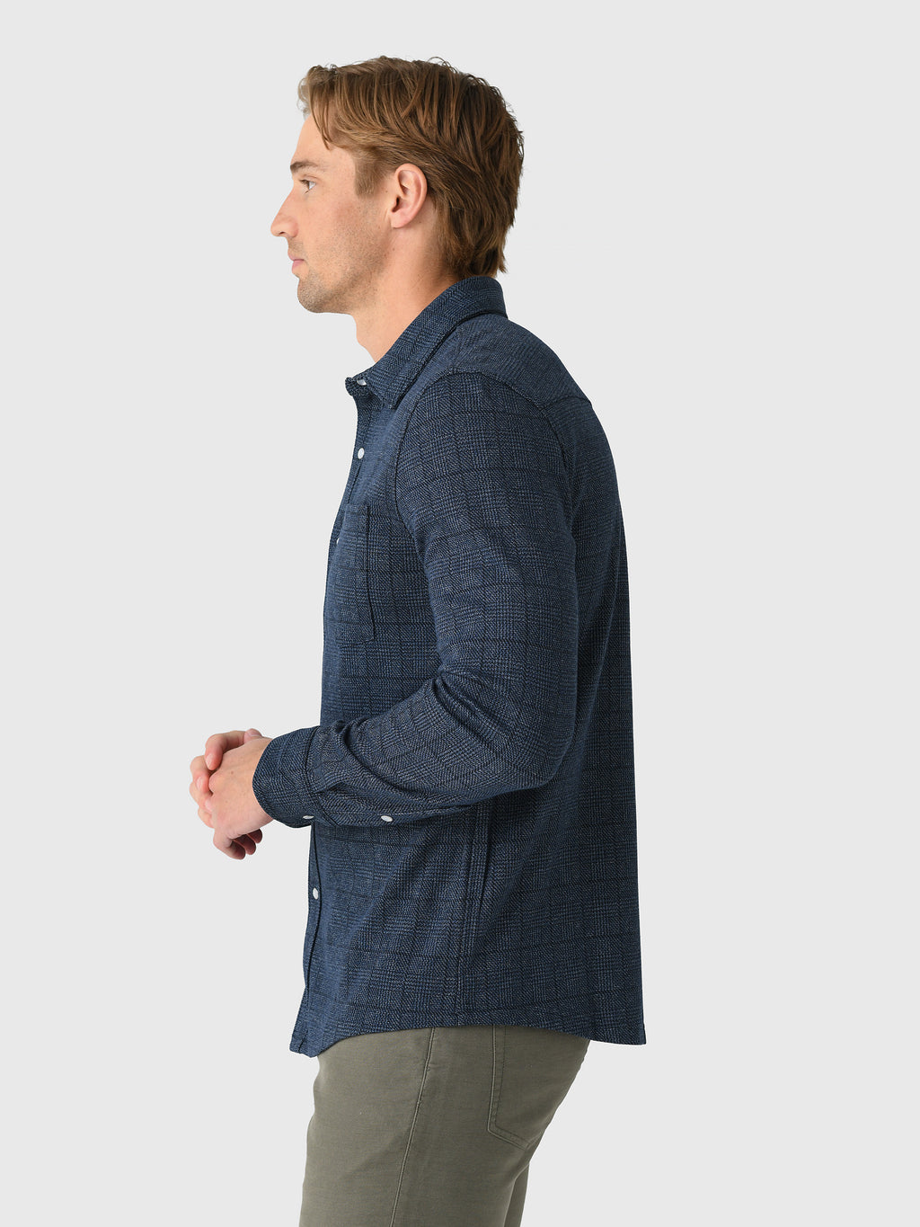 Criquet Men's Chill Knit Pearl Snap Twill Shirt - Saint Bernard