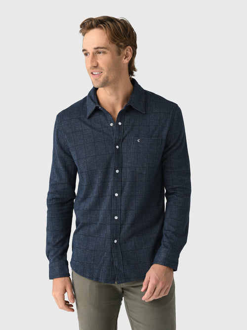 Criquet Men's Chill Knit Pearl Snap Twill Shirt