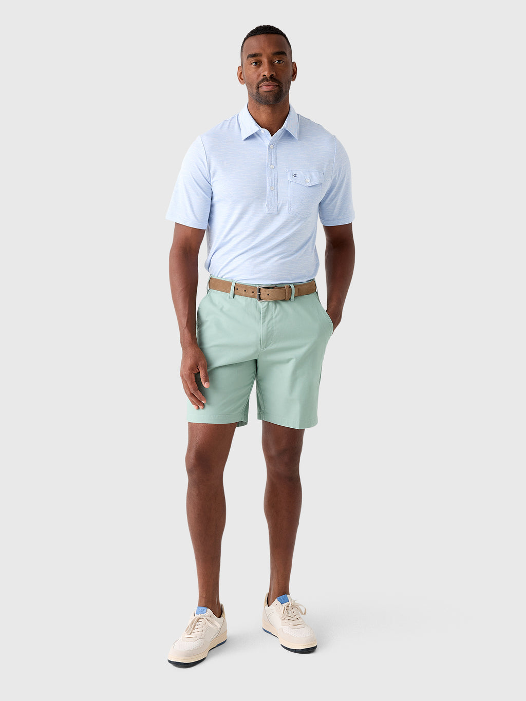 Criquet Men's Heather Performance Sport Players Polo - Saint Bernard