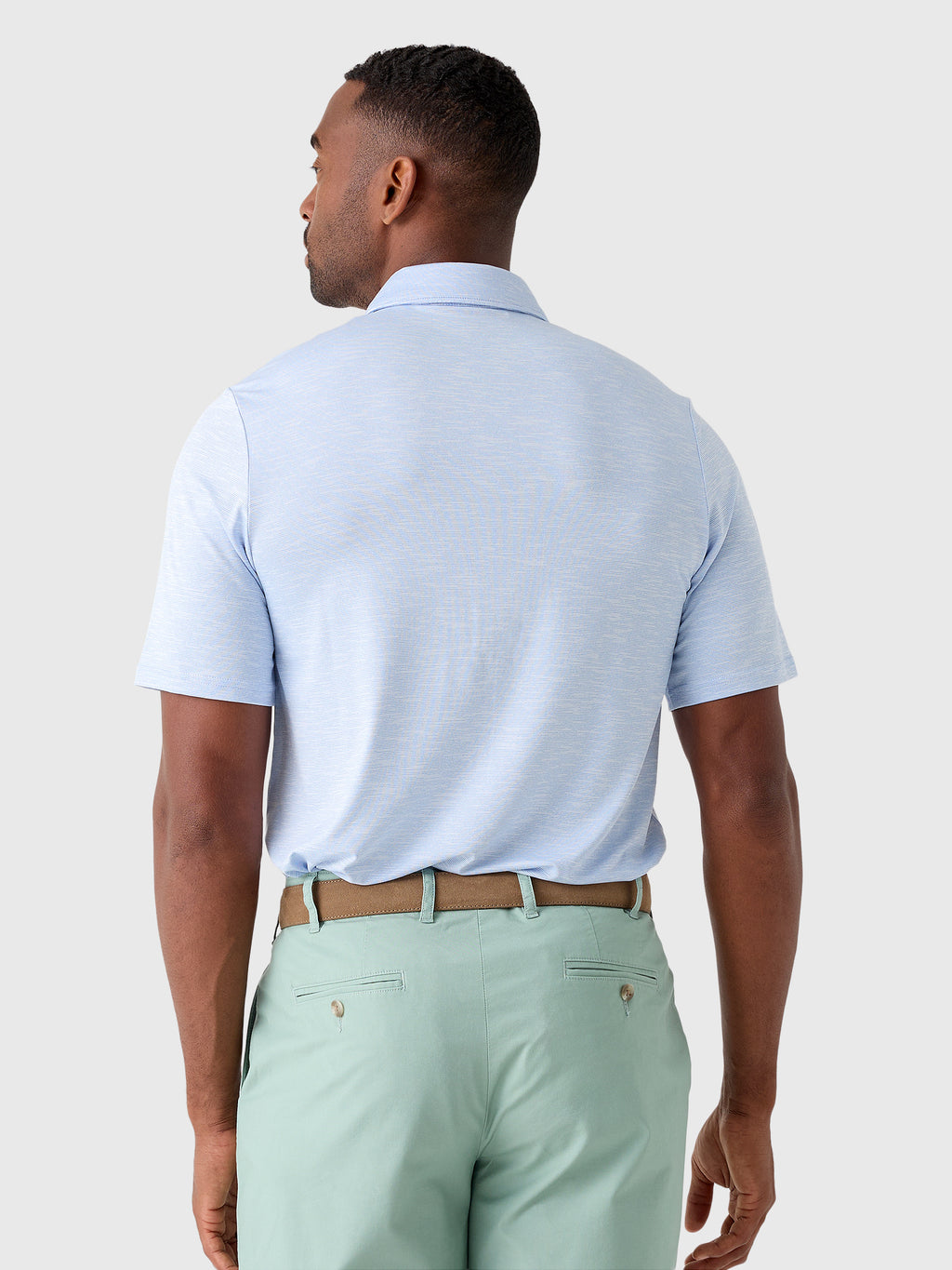 Criquet Men's Heather Performance Sport Players Polo - Saint Bernard