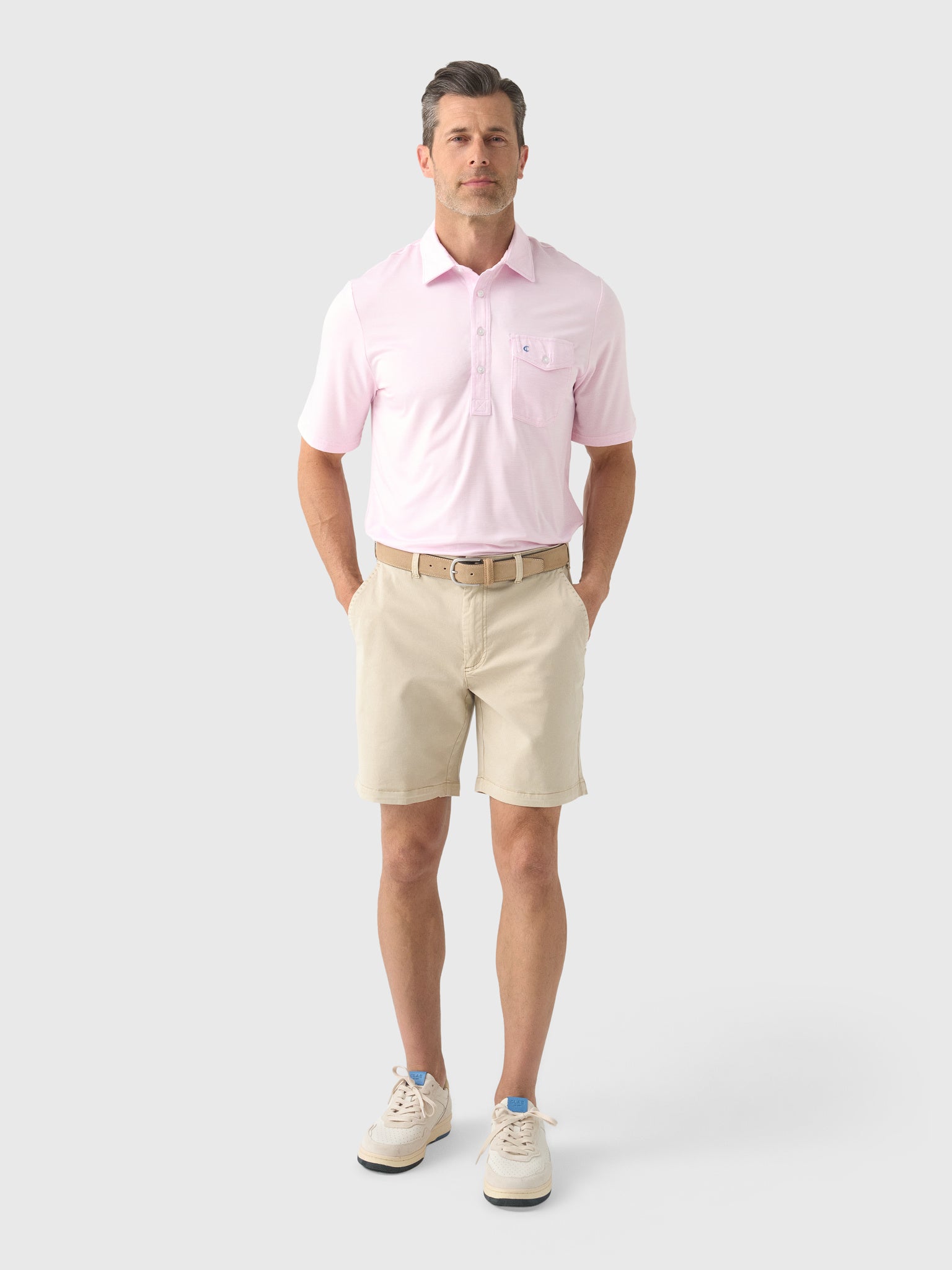 Criquet Men's Heather Performance Sport Players Polo - Saint Bernard