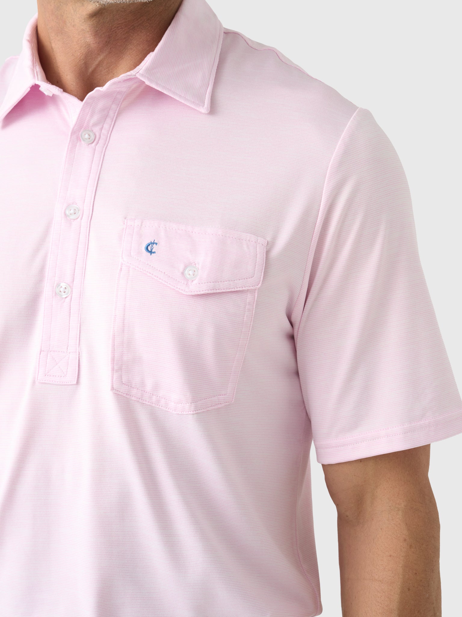Criquet Men's Heather Performance Sport Players Polo - Saint Bernard