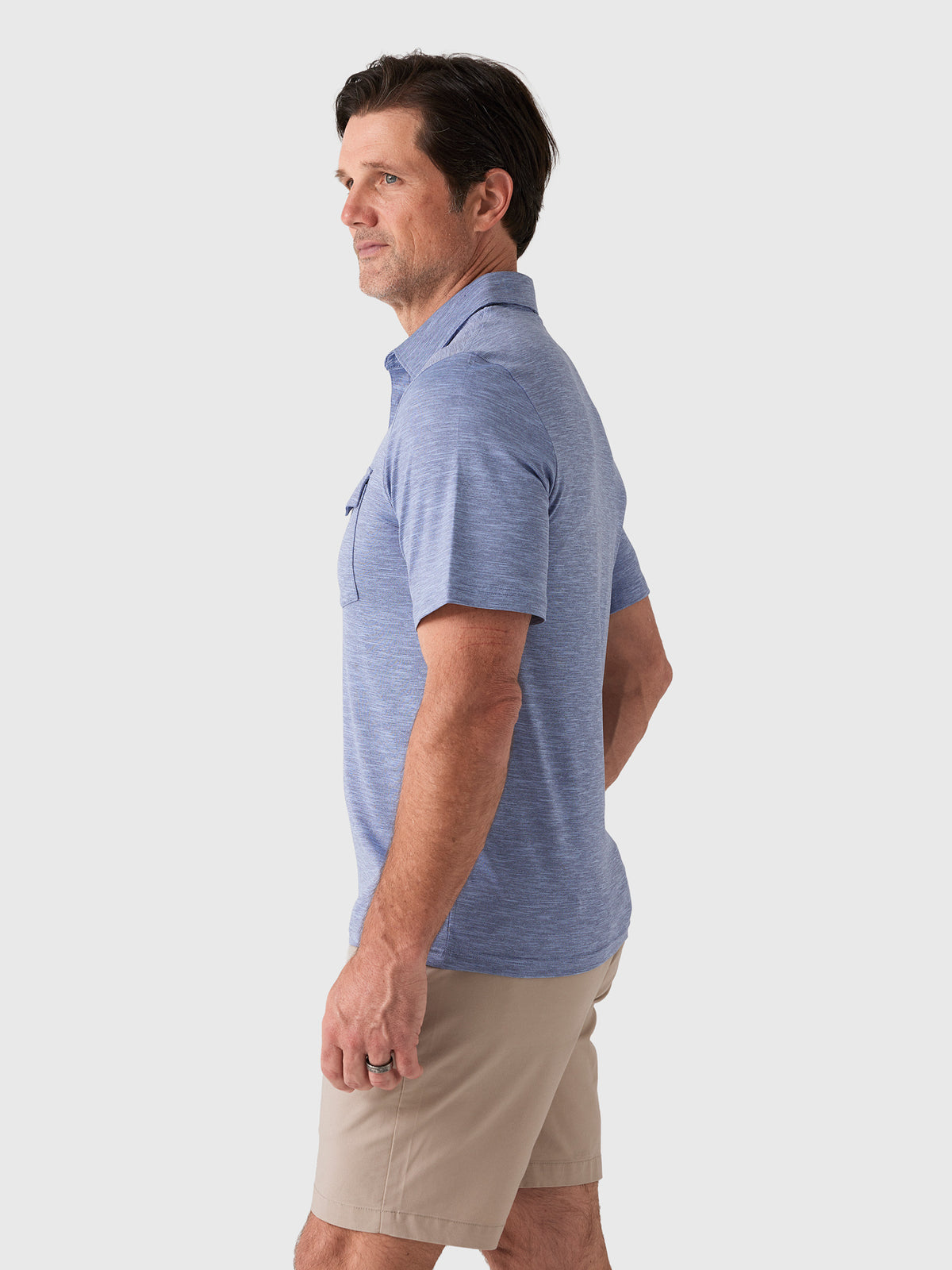 Criquet Men's Heather Performance Sport Players Polo - Saint Bernard