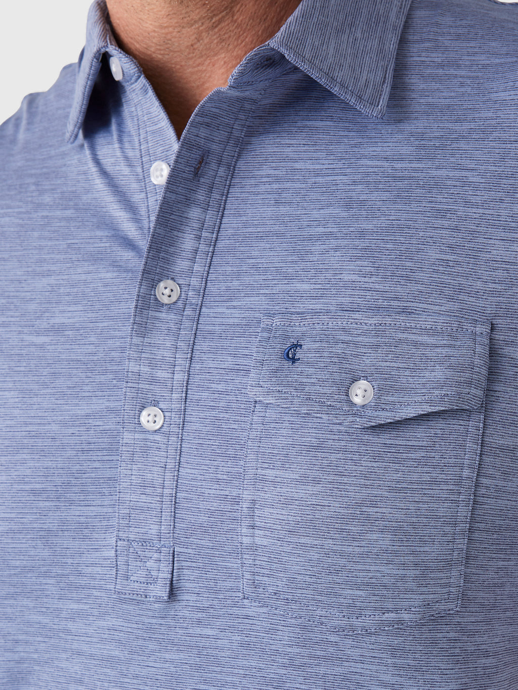 Criquet Men's Heather Performance Sport Players Polo - Saint Bernard