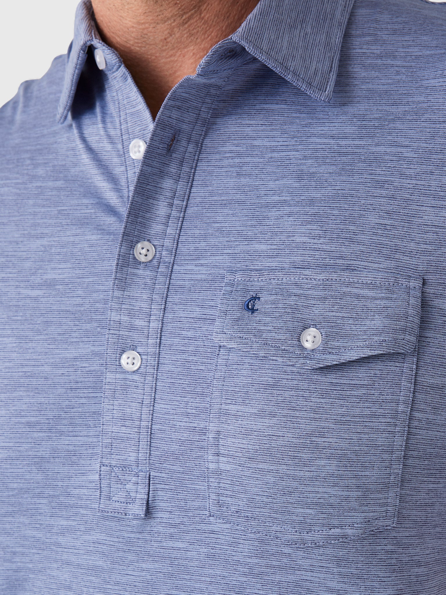 Criquet Men's Heather Performance Sport Players Polo - Saint Bernard