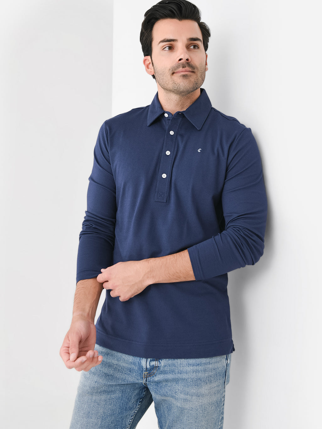 Criquet Men's Long Sleeve Range Polo - Saint Bernard