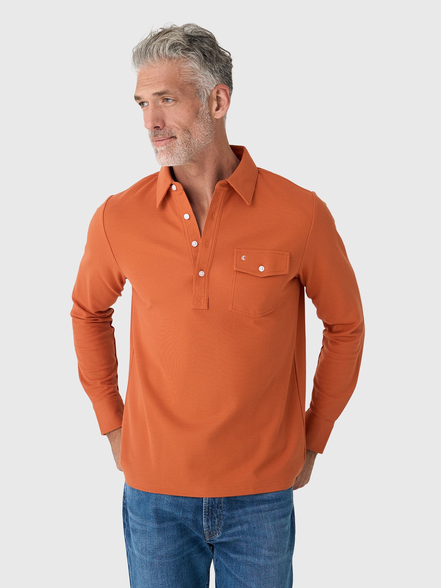 Criquet Men's Long Sleeve Players Polo - Saint Bernard