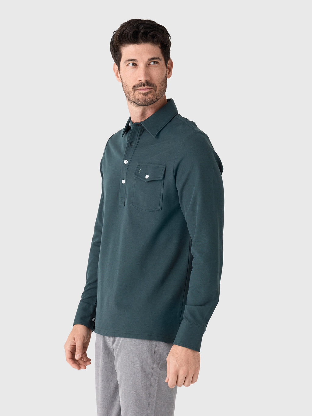 Criquet Men's Long Sleeve Players Polo - Saint Bernard