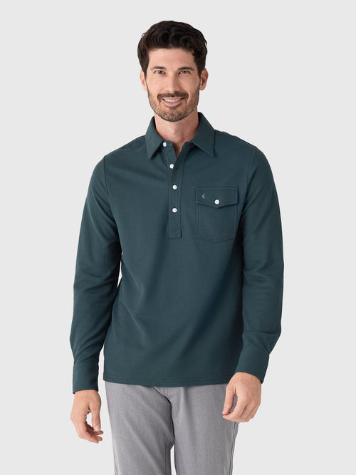 Criquet Men's Long Sleeve Players Polo - Saint Bernard