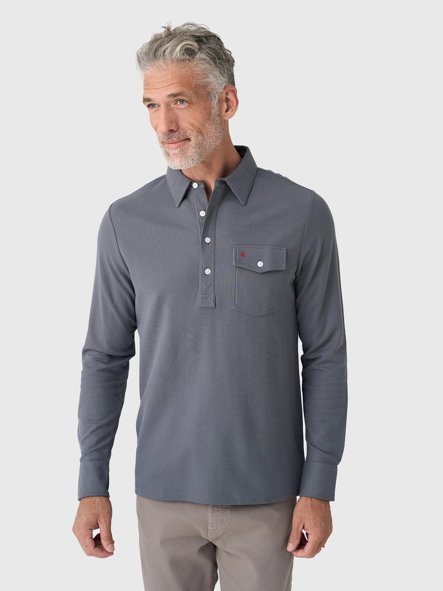 Criquet Men's Long Sleeve Players Polo - Saint Bernard