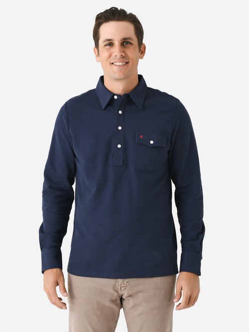 Criquet Men's Long Sleeve Players Polo - Saint Bernard