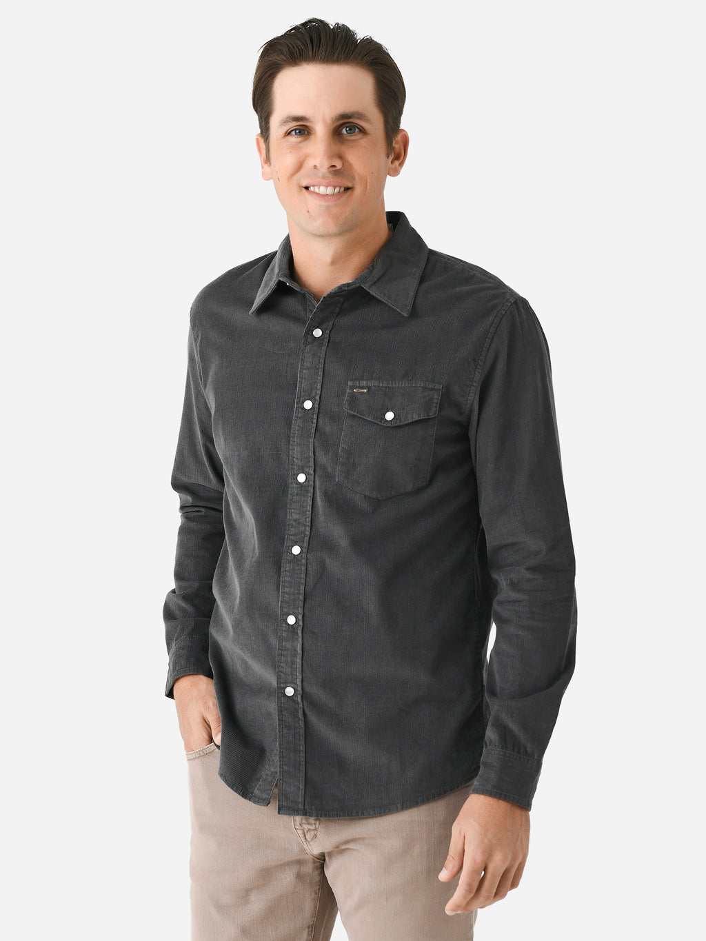 Criquet Men's Corduroy Pearl Snap Shirt - Saint Bernard