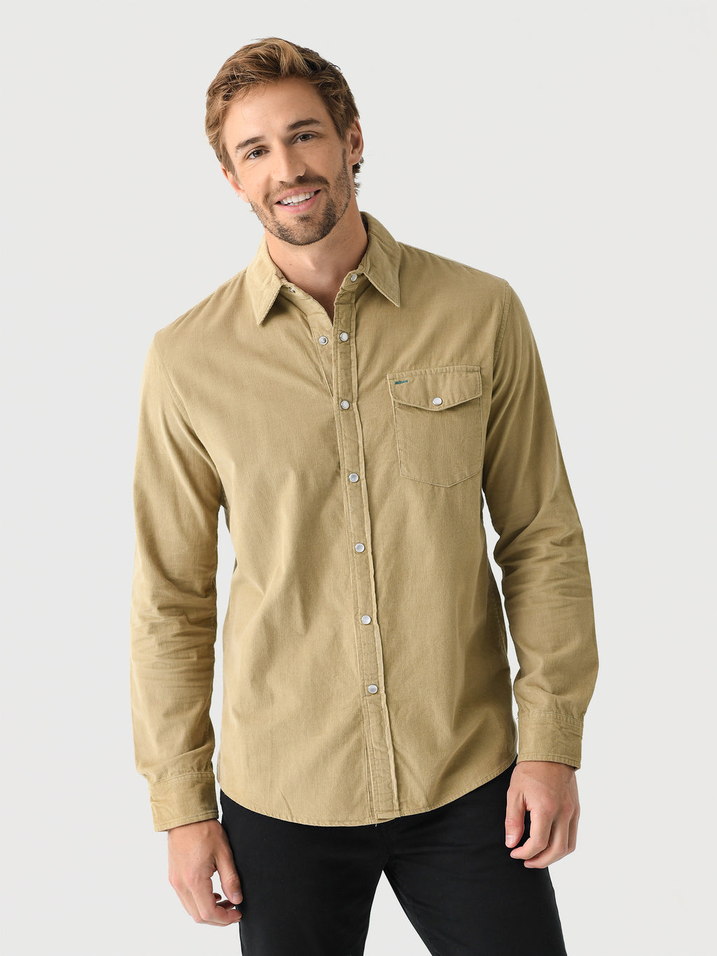 Criquet Men's Corduroy Pearl Snap Shirt - Saint Bernard