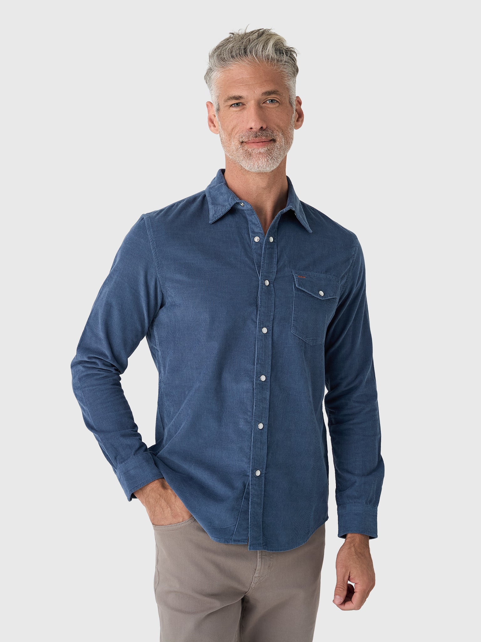 Criquet Men's Long Sleeve Corduroy Pearl Snap Shirt – Saint Bernard