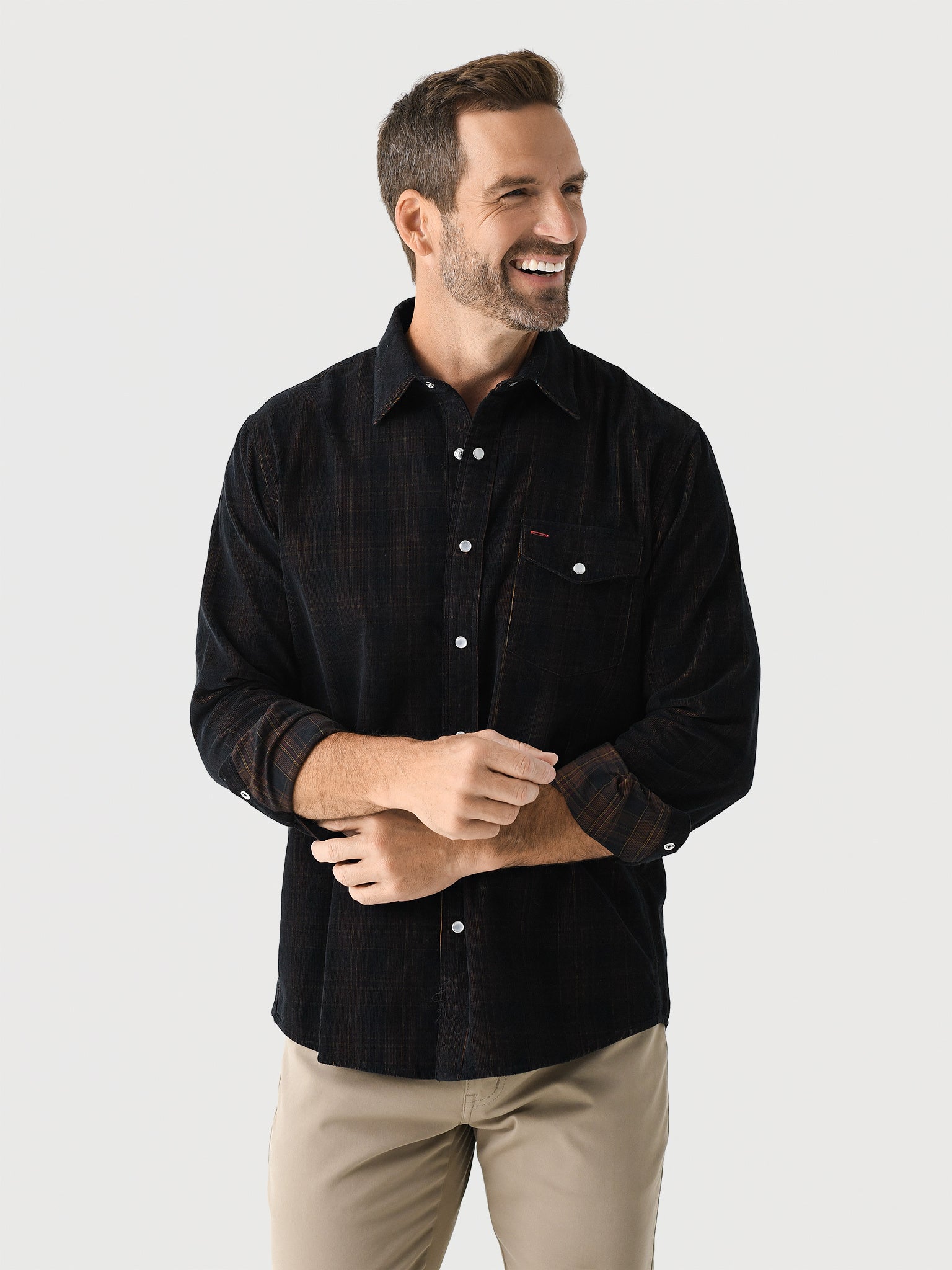 Criquet Men's Long Sleeve Corduroy Pearl Snap Shirt | $154.00