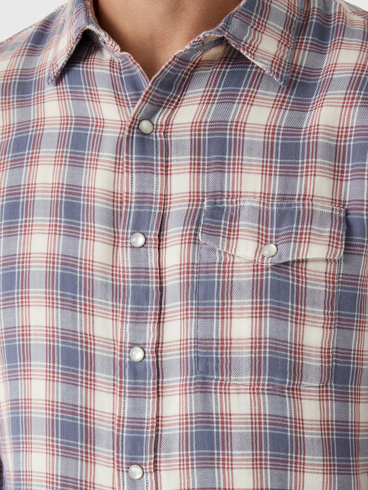 Criquet Men's Double Cloth Flannel Pearl Snap Shirt - Saint Bernard