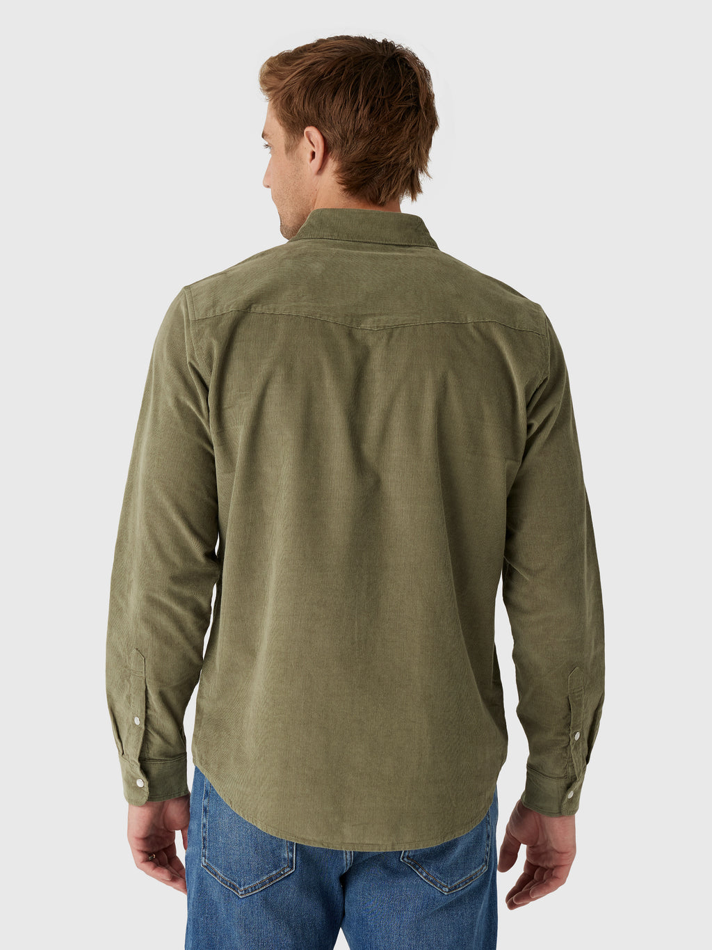 Criquet Men's Long Sleeve Corduroy Pearl Snap Shirt - Saint Bernard
