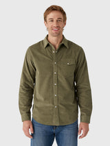 Criquet Men's Long Sleeve Corduroy Pearl Snap Shirt - Saint Bernard