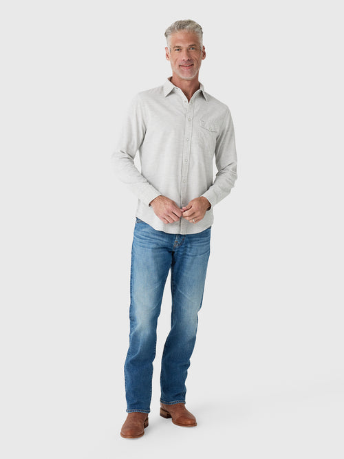 Criquet Men's Long Sleeve Corduroy Pearl Snap Shirt - Saint Bernard