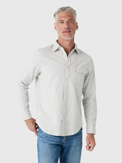 Criquet Men's Long Sleeve Corduroy Pearl Snap Shirt - Saint Bernard