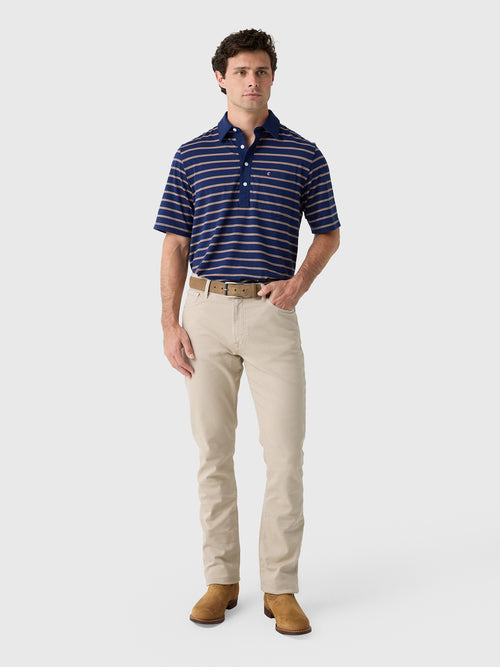 Criquet Men's Lee Stripe Performance Players Polo