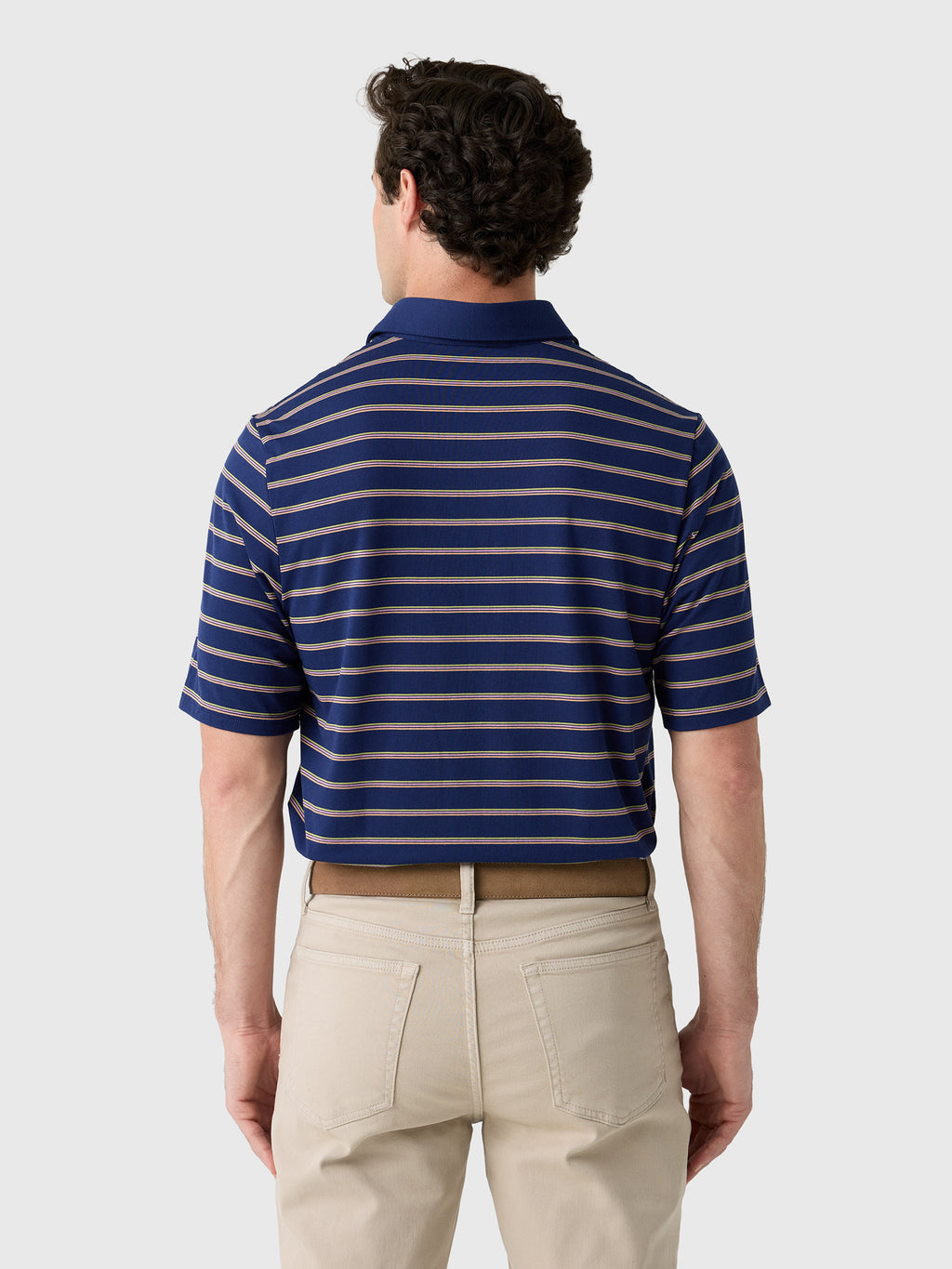 Criquet Men's Lee Stripe Performance Players Polo - Saint Bernard