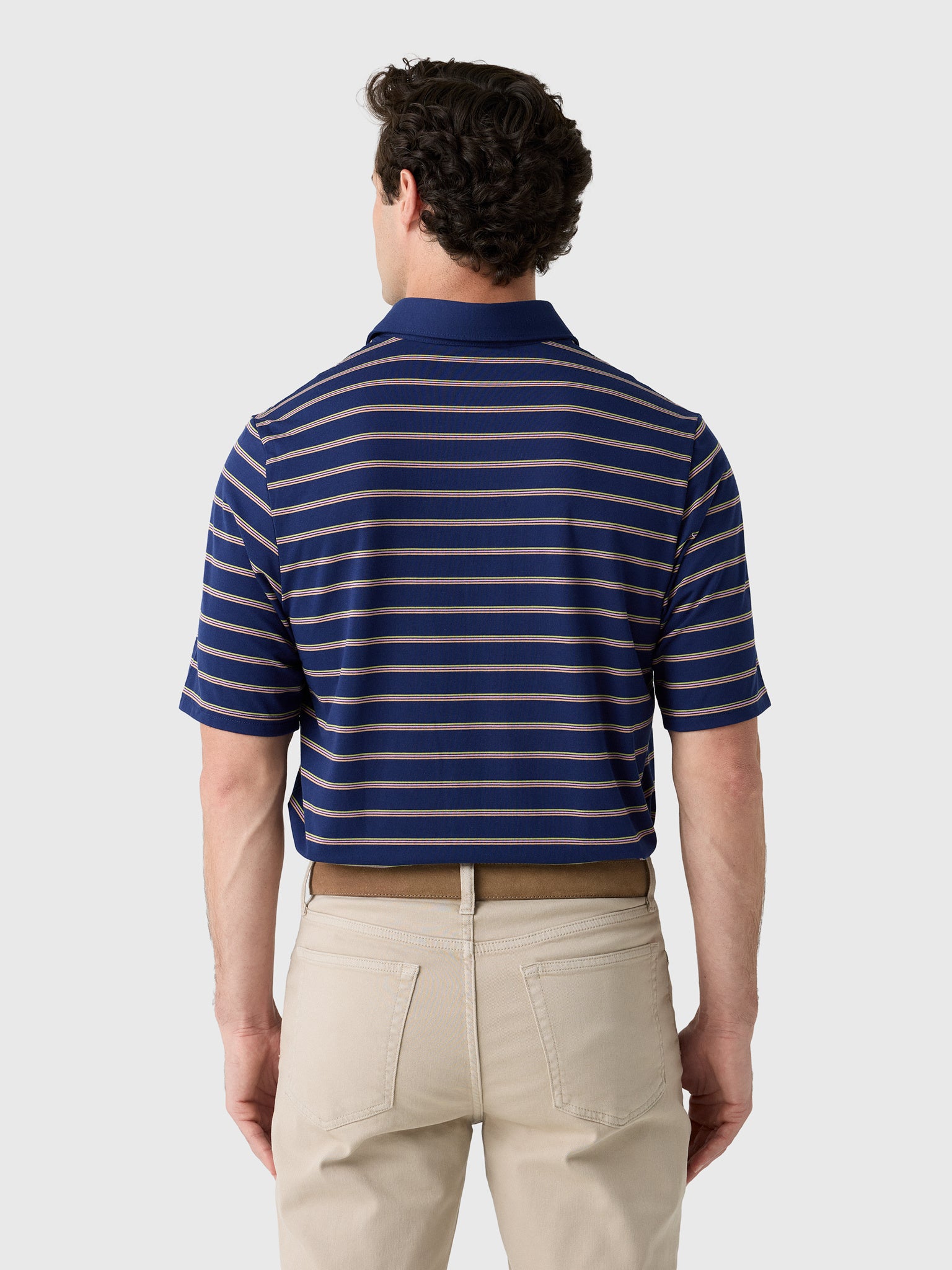Criquet Men's Lee Stripe Performance Players Polo - Saint Bernard