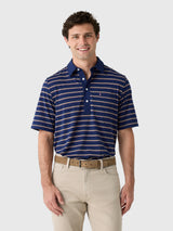 Criquet Men's Lee Stripe Performance Players Polo - Saint Bernard