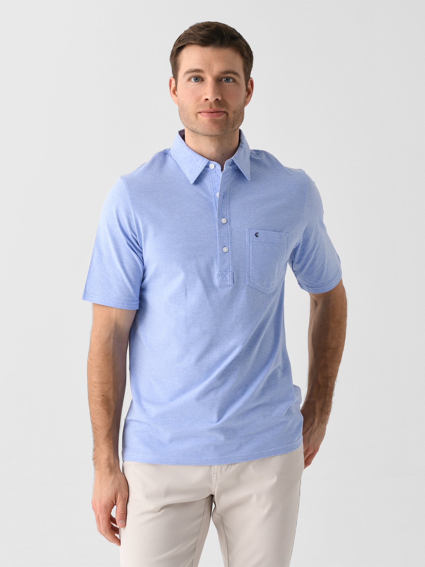 Criquet Men's Striped Top Shelf Players Polo - Saint Bernard
