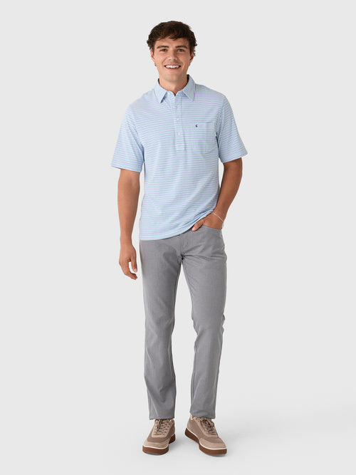 Criquet Men's Stewart Stripe Top Shelf Players Polo - Saint Bernard