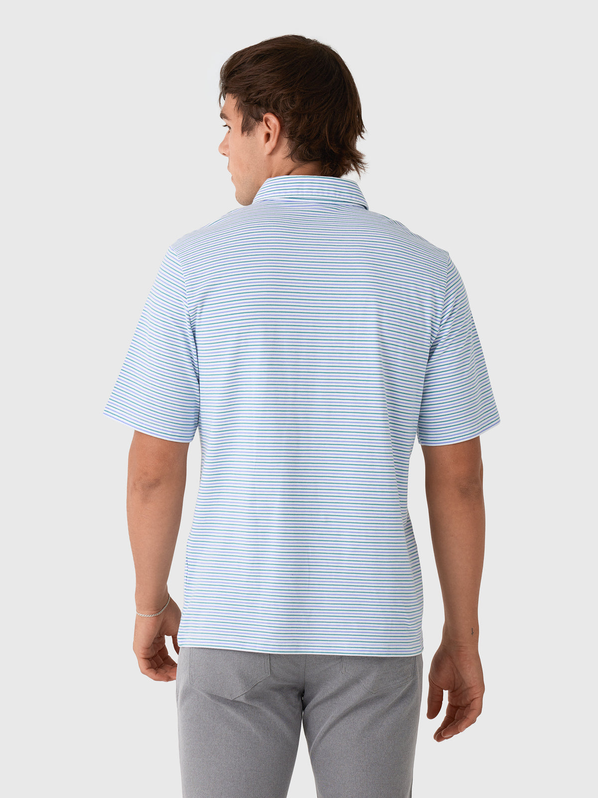 Criquet Men's Stewart Stripe Top Shelf Players Polo - Saint Bernard
