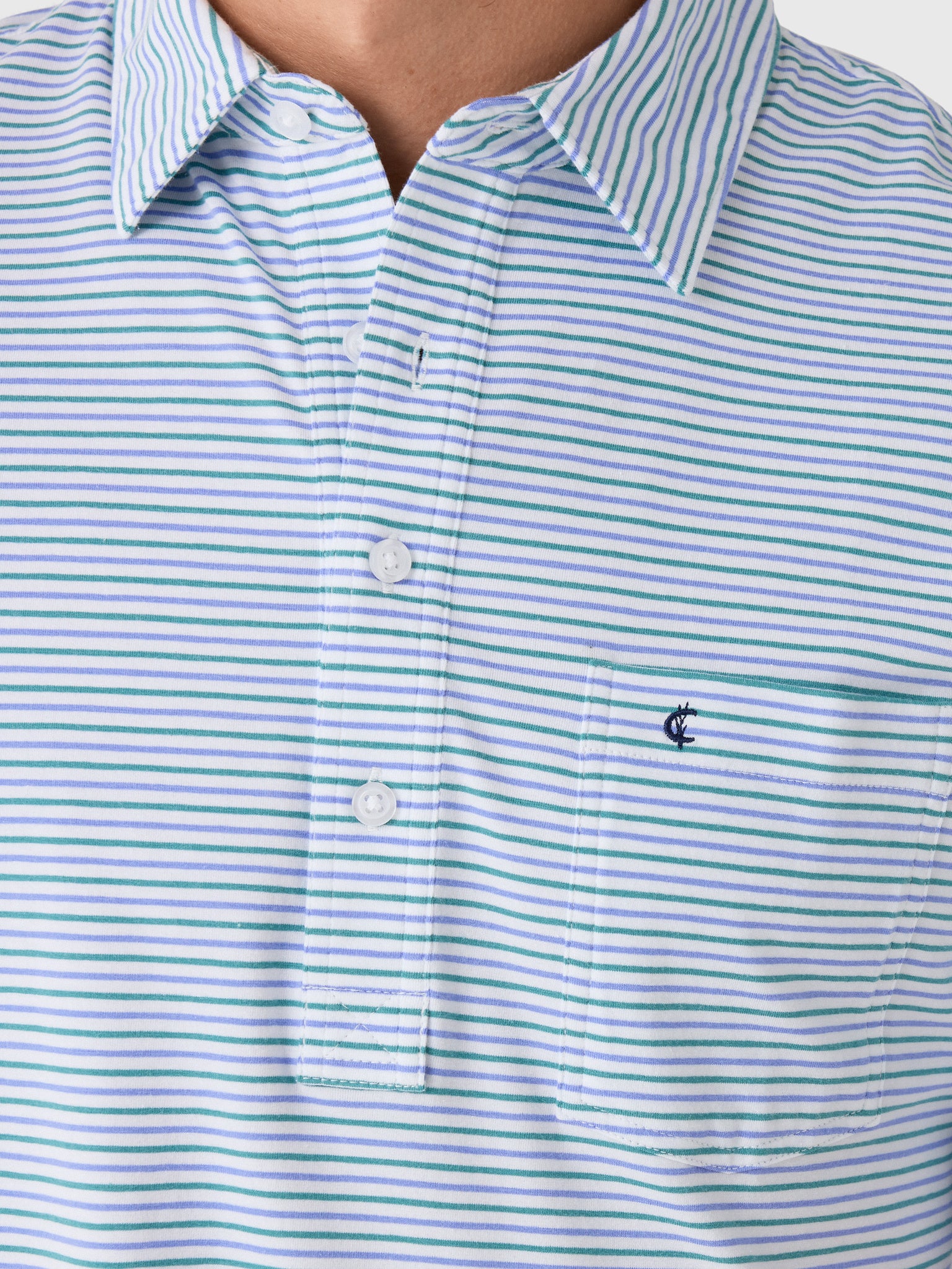 Criquet Men's Stewart Stripe Top Shelf Players Polo - Saint Bernard
