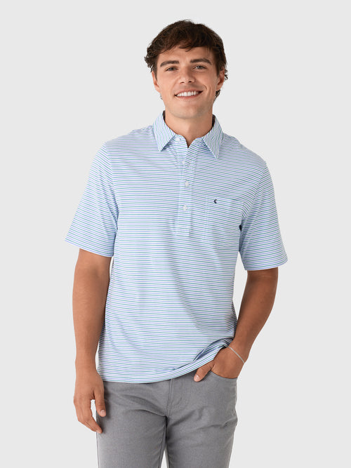 Criquet Men's Stewart Stripe Top Shelf Players Polo - Saint Bernard