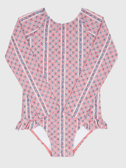 Minnow Girls' Rash Guard One-Piece Swimsuit