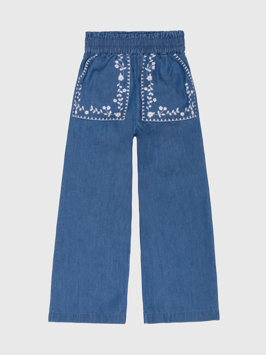 Minnow Girls' Chambray Embroidered Pant - Saint Bernard