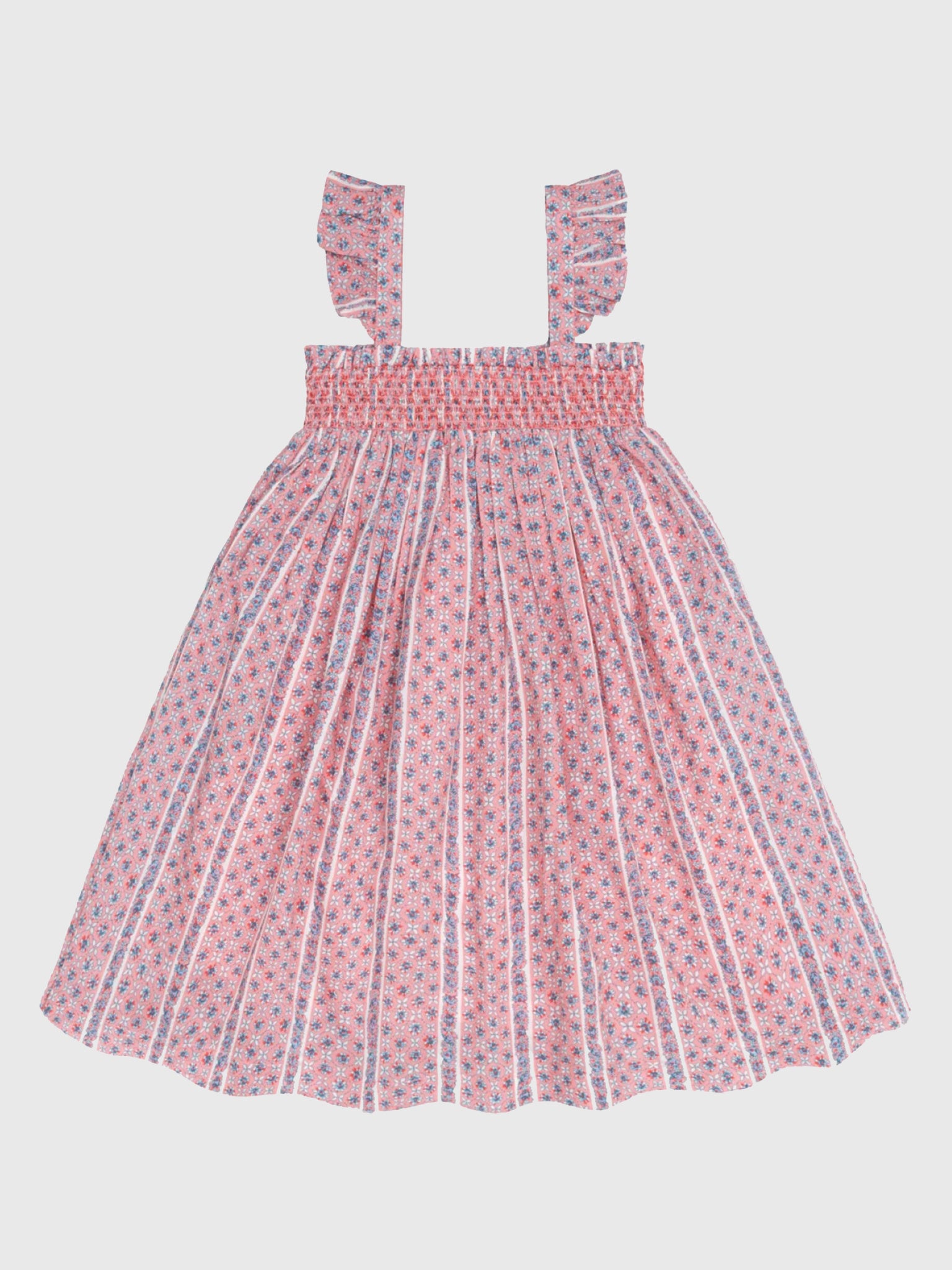 Minnow Girls' Smocked Flutter Sleeve Dress