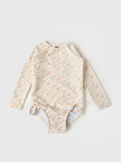 Minnow Girls' Rash Guard One-Piece Swimsuit