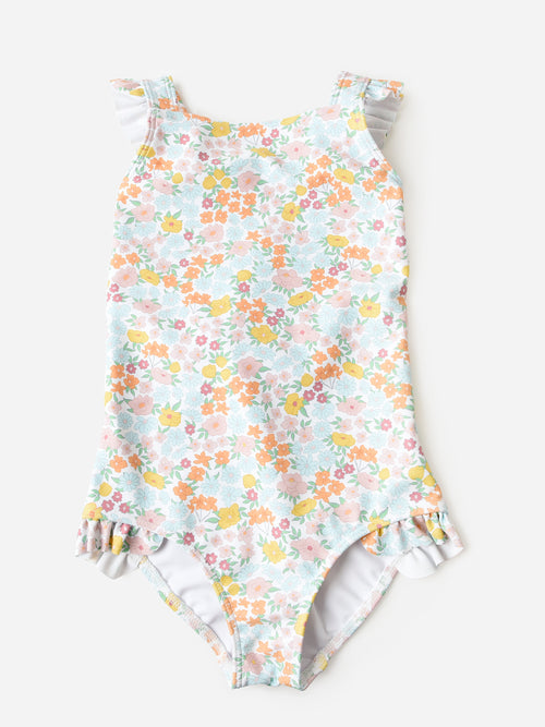 Minnow Girls' Crossover One-Piece Swimsuit