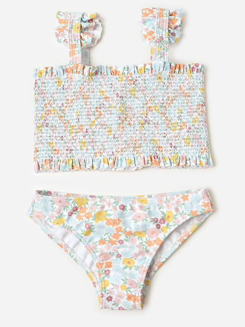 Minnow Girls' Diamond Smocked Bikini Set