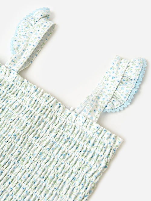 Minnow Girls' Ruffle Skirt Smocked One-Piece Swimsuit