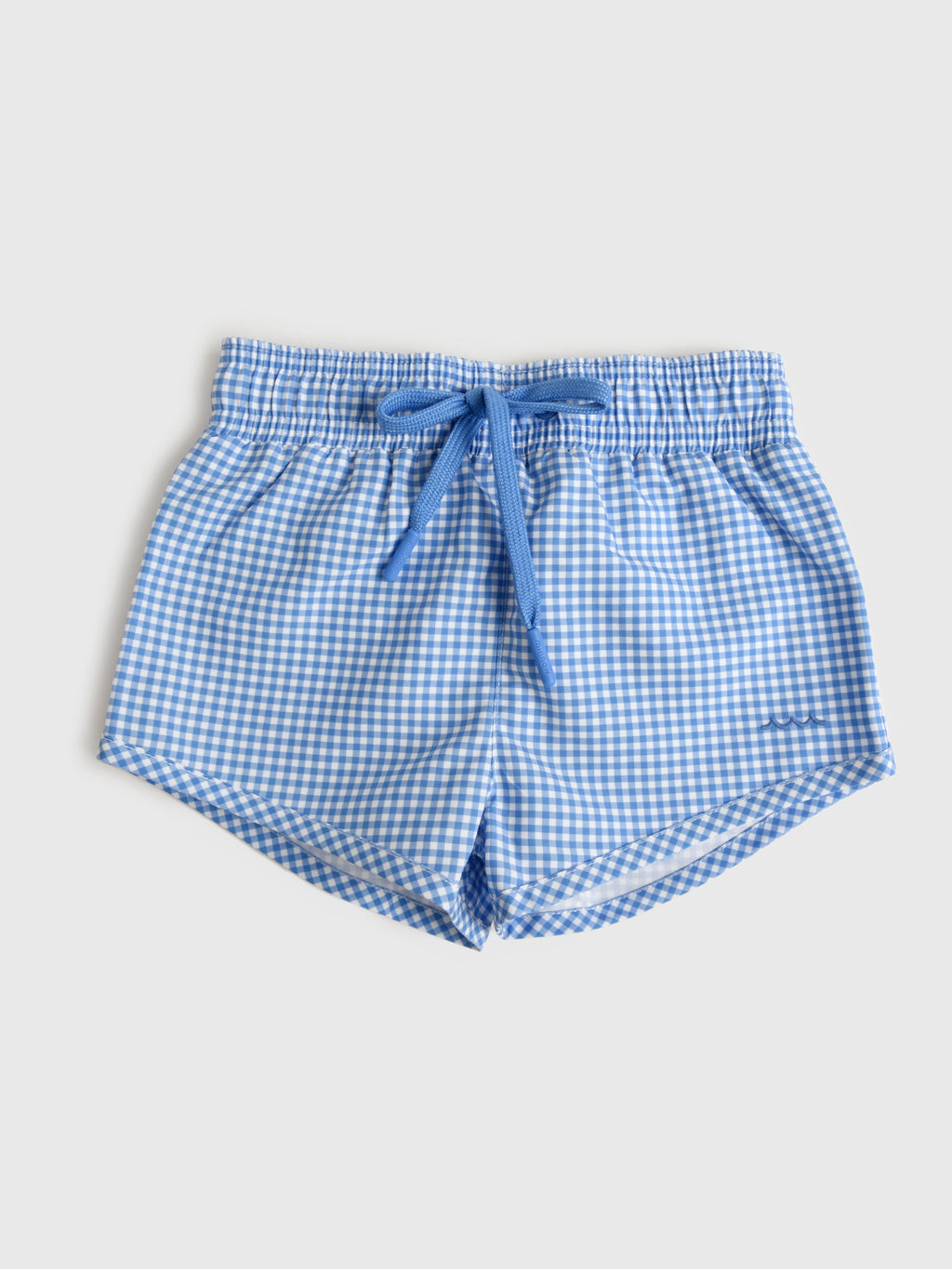 Minnow Boys' Sky Blue Gingham Boardie Short - Saint Bernard
