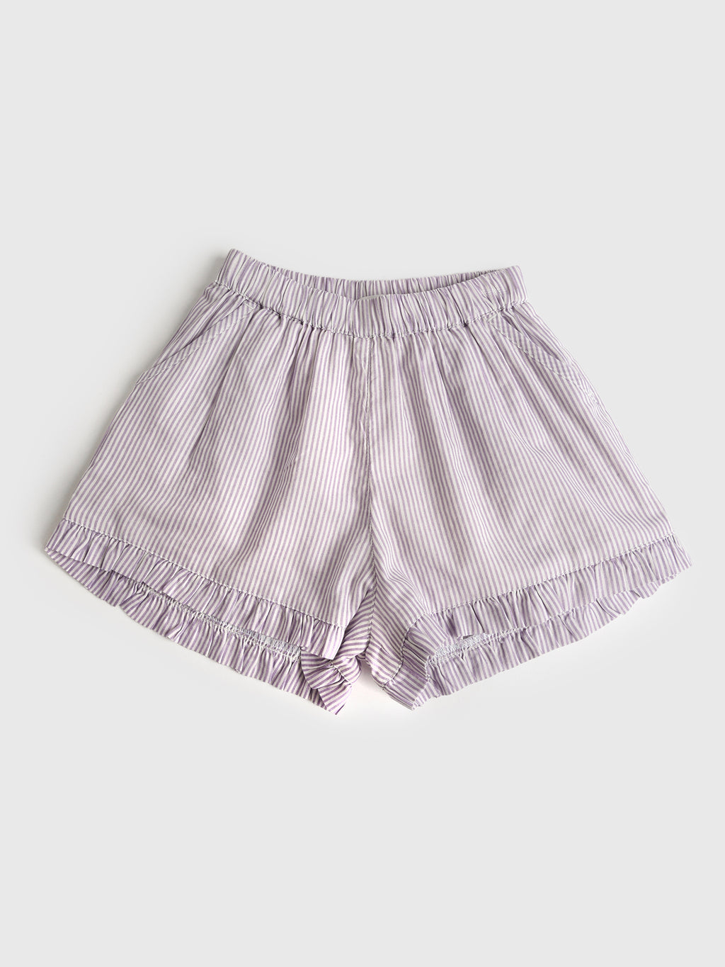 Minnow Girls' Stripe Ruffle Short - Saint Bernard