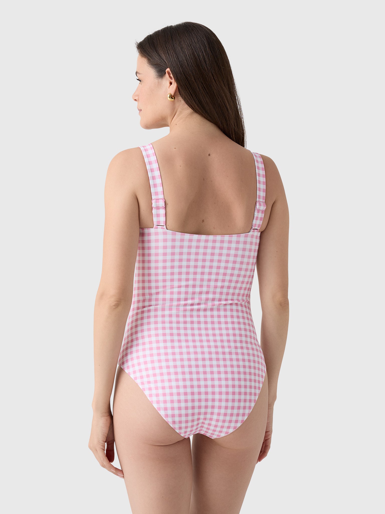 Minnow Women's Blush Gingham One-Piece Swimsuit - Saint Bernard
