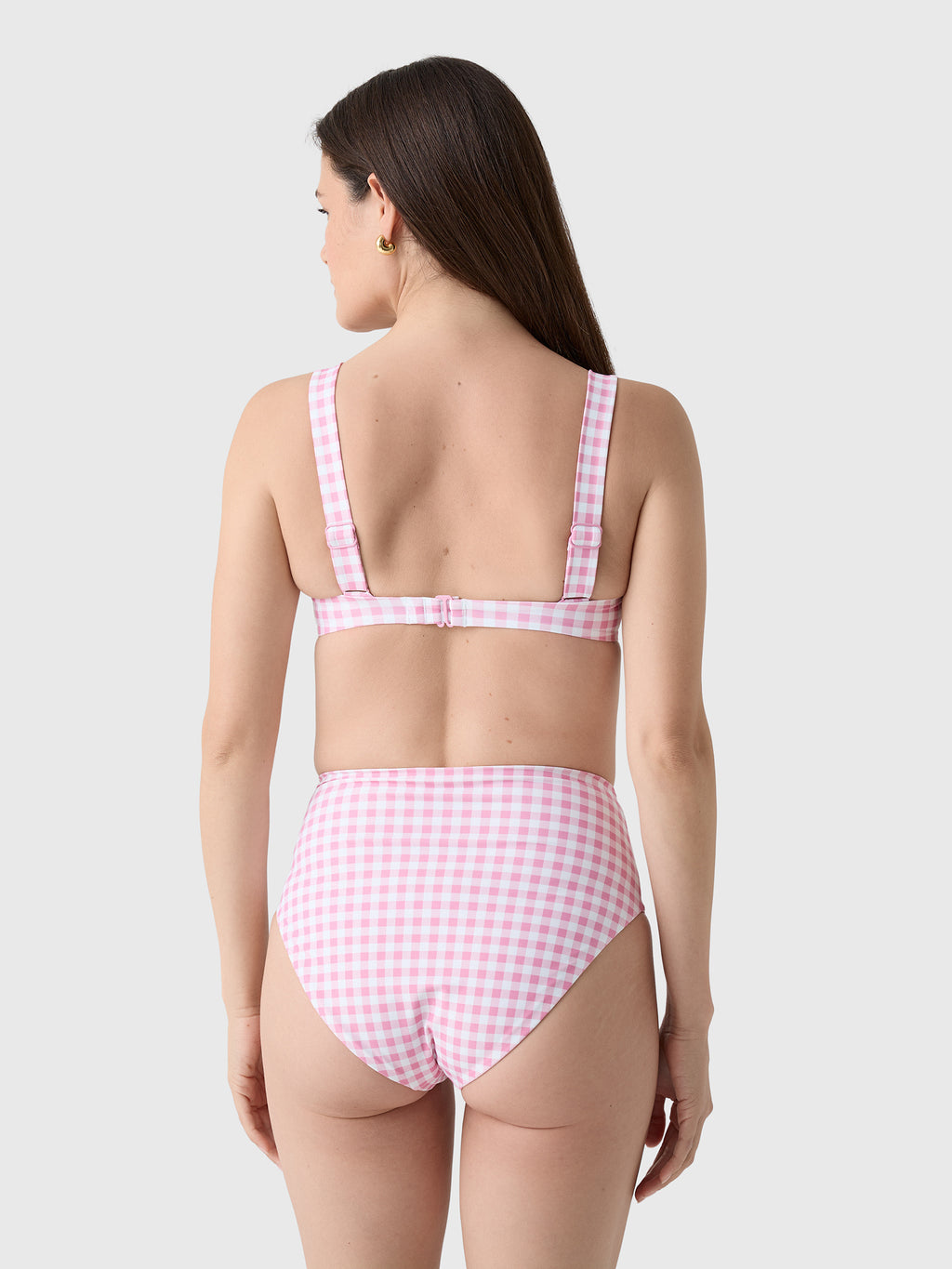 Minnow Women's Blush Gingham Cup Bikini Top - Saint Bernard