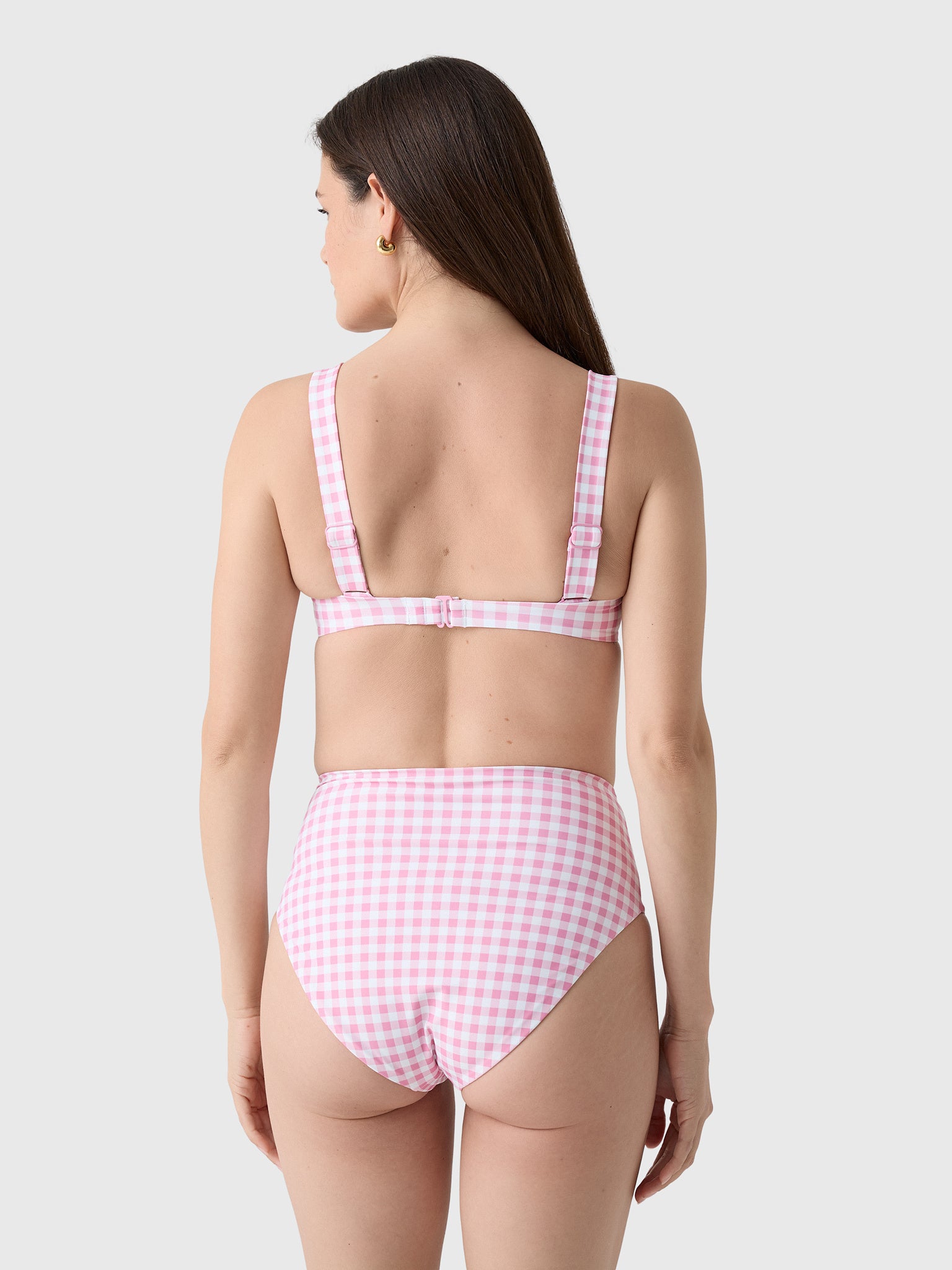 Minnow Women's Blush Gingham Cup Bikini Top - Saint Bernard