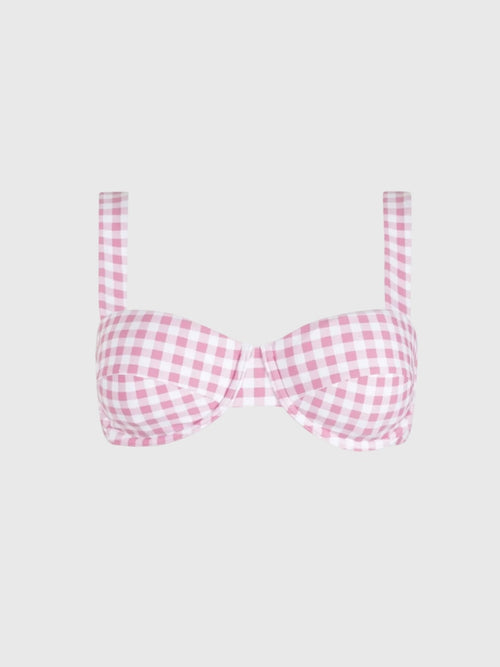Minnow Women's Blush Gingham Cup Bikini Top